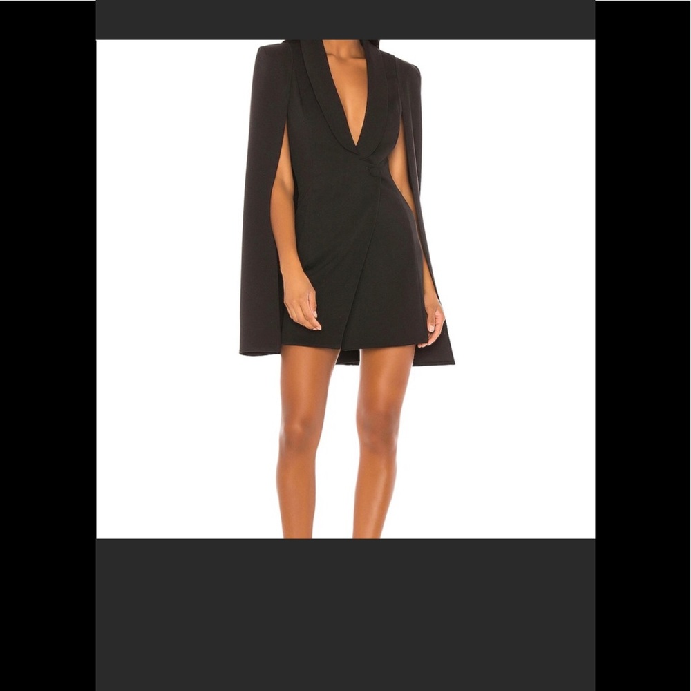 Katie May Boss Lady Black Mini Cape Dress S Nwot Gem